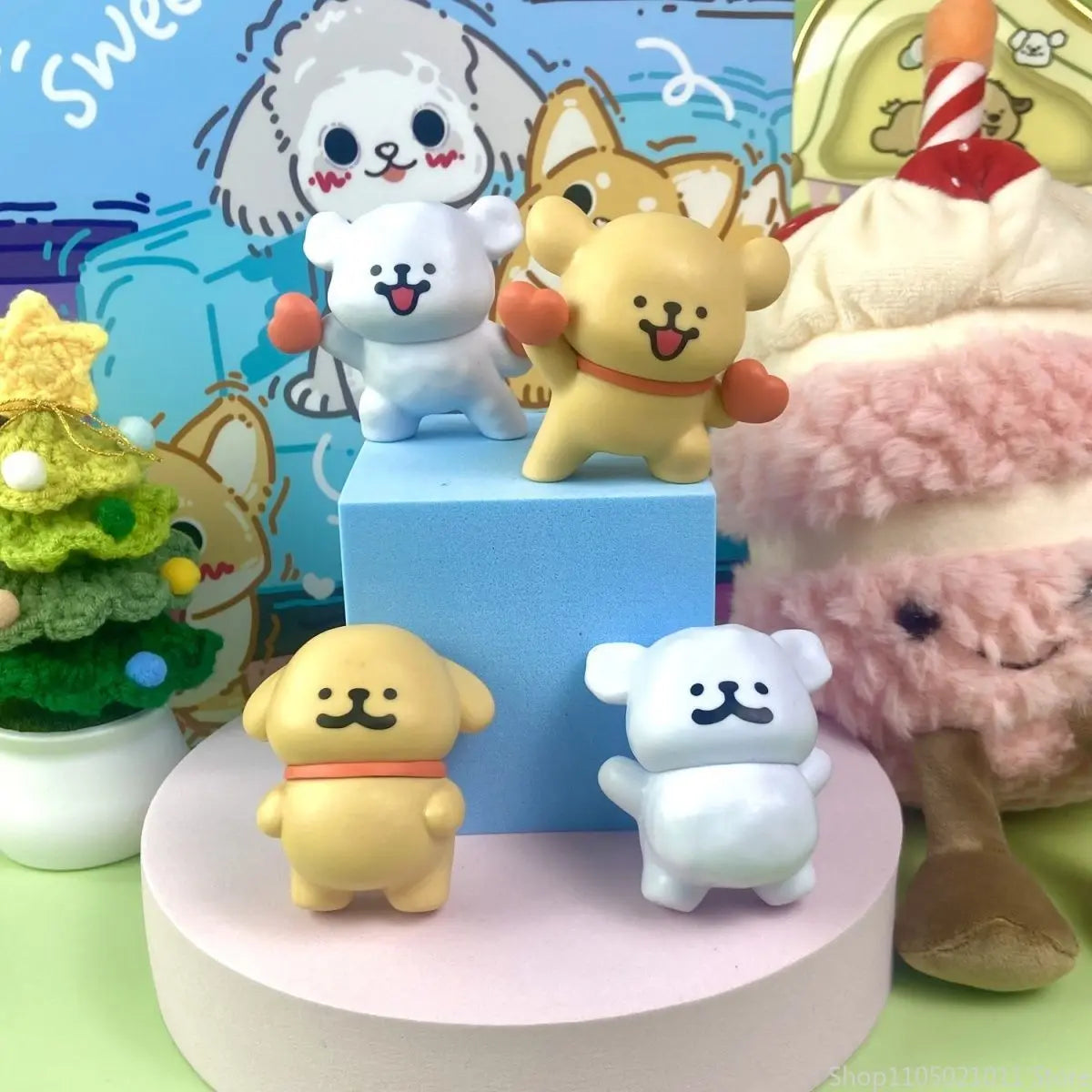Maltese Dog Blind Box We Are The Best In World Series Cute Model Flocking Figures Childrens Toys Peripheral Gifts