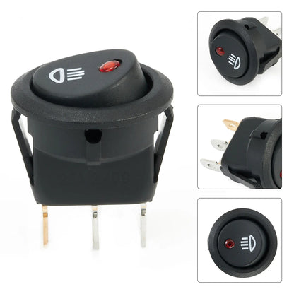 1 Pc On Off Rocker Switch Red Led Fog Light Lamp Symbol Car Van Truck 23mm DC 12V 20A ABS Plastic Fit For Car Van Truck