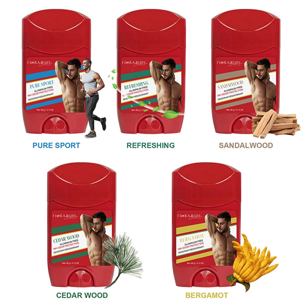 5 Type Men Deodorant Stick Sweating Sandalwood Keep Drying Lasting Fragrance Remove Armpit Odor Underarm Refresh Sticks Refresh
