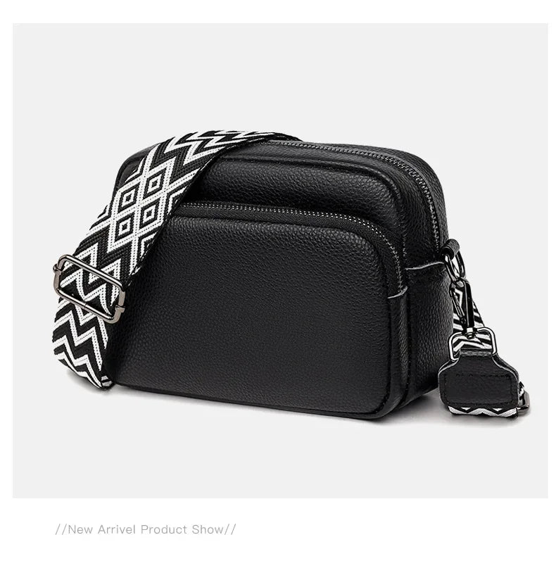 Women Crossbody Bag Multi Space Fashion Design Sense Large Capacity PU Material Lightweight Single Shoulder Bag