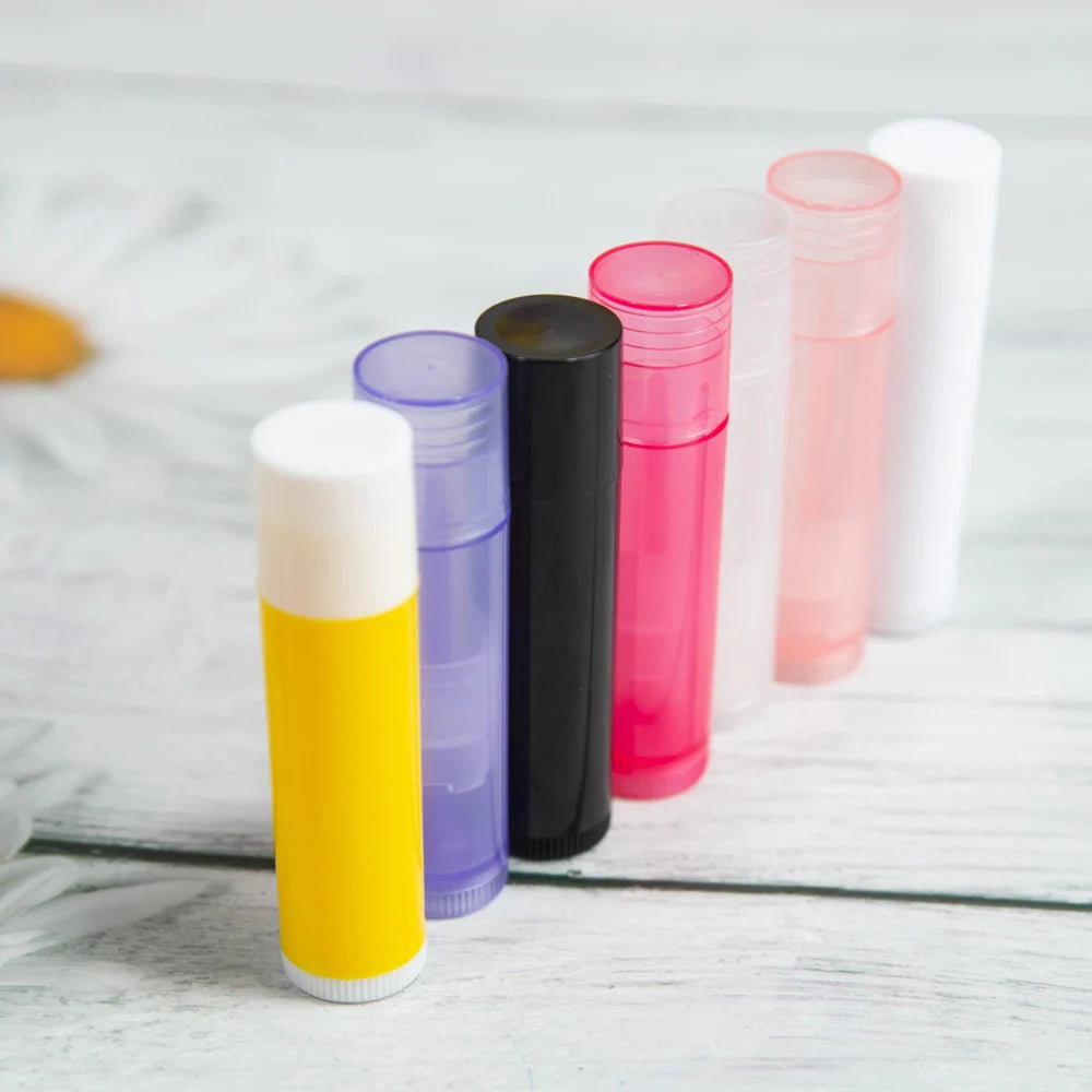 10Pcs/lot 5g 5ml Refillable Lipstick Tube Lip Balm Container Empty Cosmetic Containers Lotion Container Clear Travel Bottle