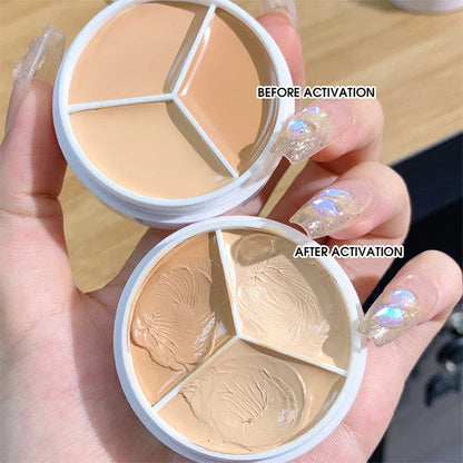 XIXI Pure Holding Makeup Three Color Concealer Spot Acne Print Repair Foundation Dark circles are not easy to stick powder