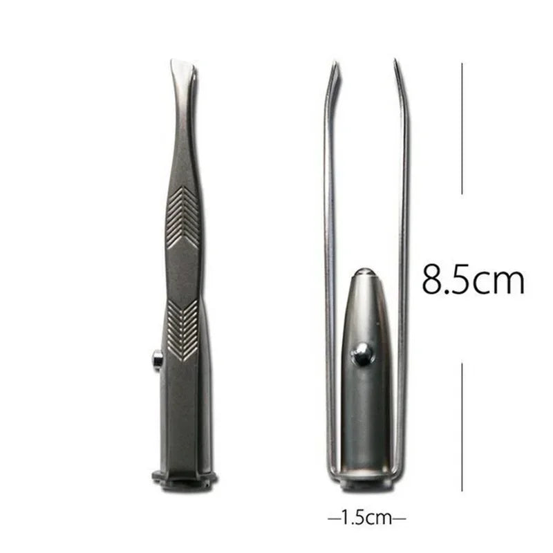 1/3Pcs Led Eyebrow Tweezers Stainless Steel Face Eyebrow Design Eyelashes Remover Tools Light Eyelash Tweezers Beauty Makeup