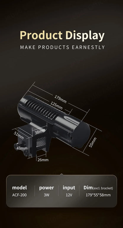 Jebao Jecod ACF Series Aquarium Cooling Fan - Mute Automatic Temperature Control Fan, 12V 3W