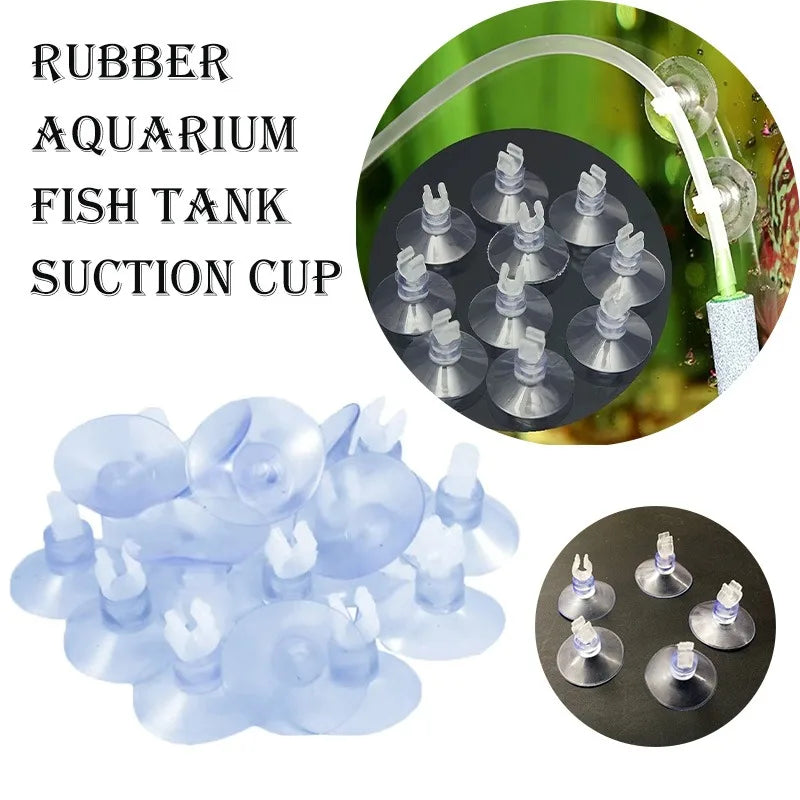 5pcs/10pcs Rubber Aquarium Fish Tank Suction Cup Holders for Air Hose Tube Oxygen Pump Adjustable Strong Sucker Durable PVC Glas