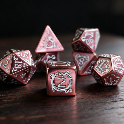 DND Dice 7Pcs/set Dragon Pattern Polyhedral Dices Role Playing D&D TRPG Board Game Dice As Gift Entertainment Accessories
