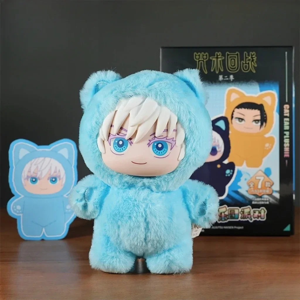 HOT Jujutsu Kaisen S2 Cat Park Party Gojo Toji Fushiguro Geto Suguru Blind Box Plush Bag Charm Collectible Model  Christmas Gift