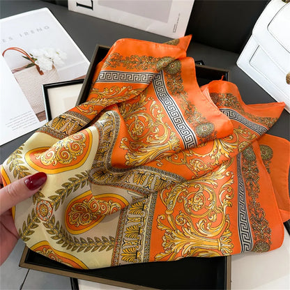 2025 New Fashion Luxury Printed Square Shawl Women 70x70cm Pashmina Silk Scarf Neck Headband Bandana
