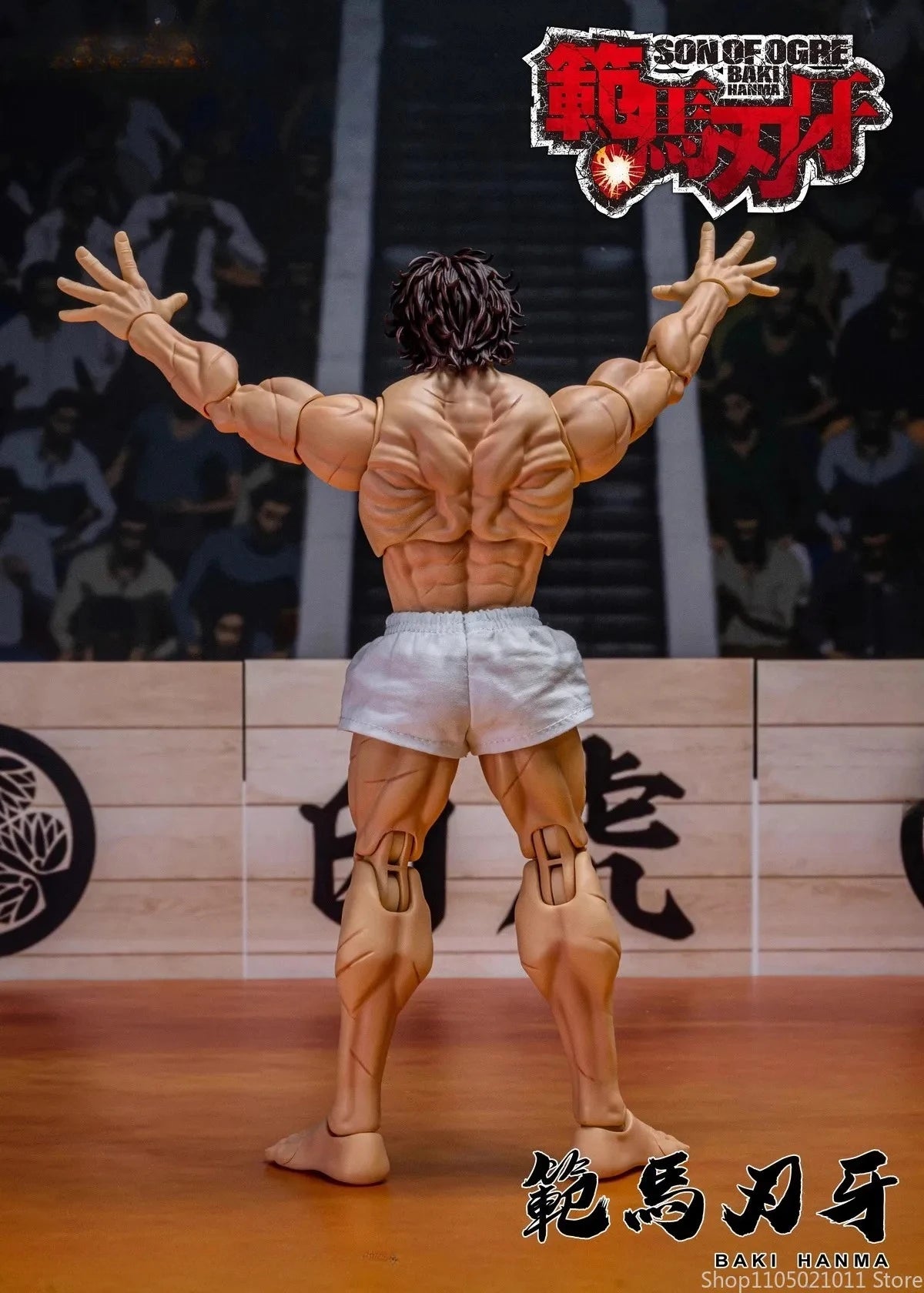1/12 Scale Anime Baki Hanma Oni Action Figure Real Man Assembly Model Figurine Office Desktop Decoration Ornaments Boy'S Gifts