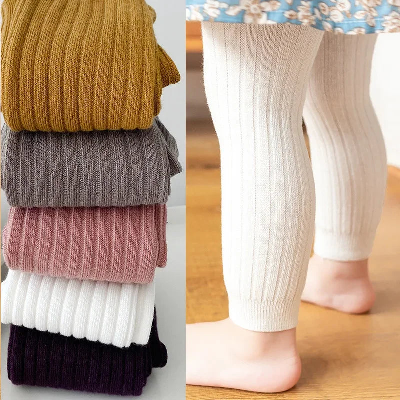 Basic Ribbed Sweater and Tights Set for Toddler Girls 1-6Y – Comfortable Cotton Top & Footless Leggings, Everyday Kids Outfit