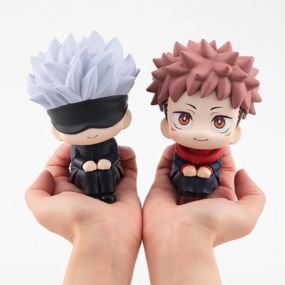 Q Version Jujutsu Kaisen Figure Gojo Satoru Yuji Itadori Model Car Cake Decoration Collectible Doll Gashapon Toy Anime Gift for
