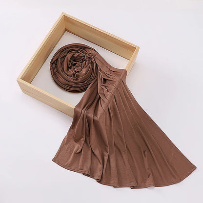 Good Stitch Stretchy Jersey Scarf Jersey Hijab Instant Hijab Plain Muslim Shawls Supplier Turban HeadWraps Foulard Femme