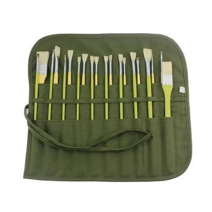 Painting Brushes Canvas Storage Bag,  Slots Watercolour and Gouache Brushes Calligraphy Brushes Storage Bag, Roll up Pen Bag