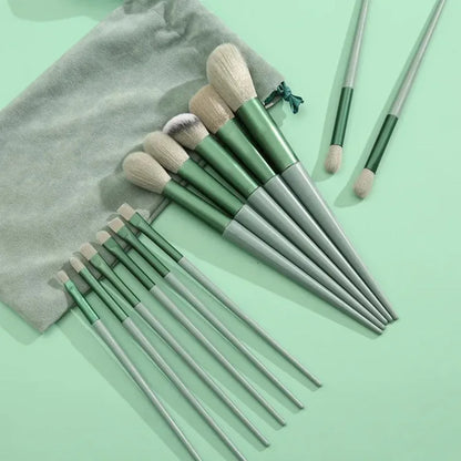13 PCS Makeup Brushes Set, Eye Shadow, Foundation, Blush Brushes for Women, Soft Cosmetic Tools with Bag