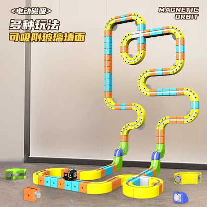 Sell Well Anti-Gravity Magnetic Attraction Track Train Changeable Magnetic Magic Rail Car Electric Train Toy