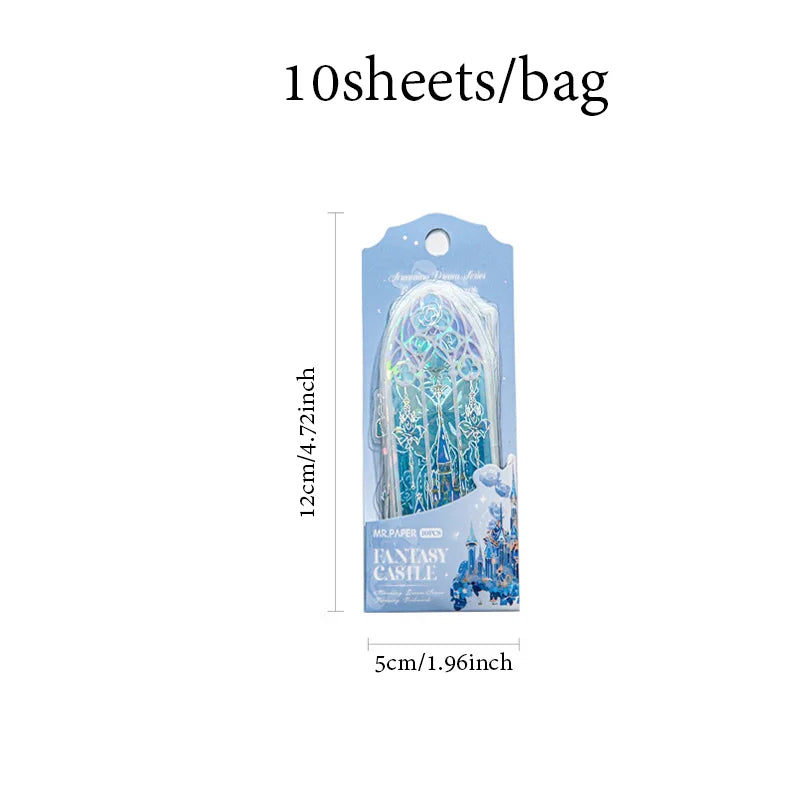 4Style 10pcs/pack Shell Light PVC Bookmark Streamer Dream High Value Ins Fresh Reading Mark Card Decoration Student Stationery