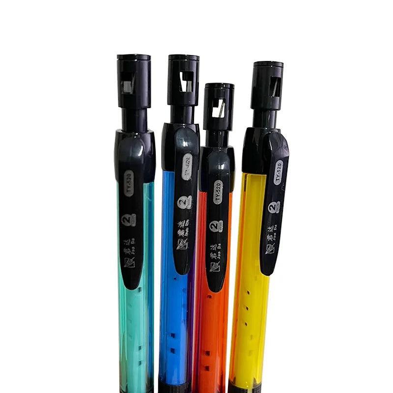 Mechanical Pencil Set 2.0mm with 2B Black/Colors Lead Refill for Writing Sketching Art Drawing Painting School Automatic Pencils