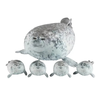 5pcs Kawaii Seal Family Plush Toys Soft Stuffed Animals Seal Pillow Stuffed Toy CuddlyGifts For Friends Birthday Gift For Family