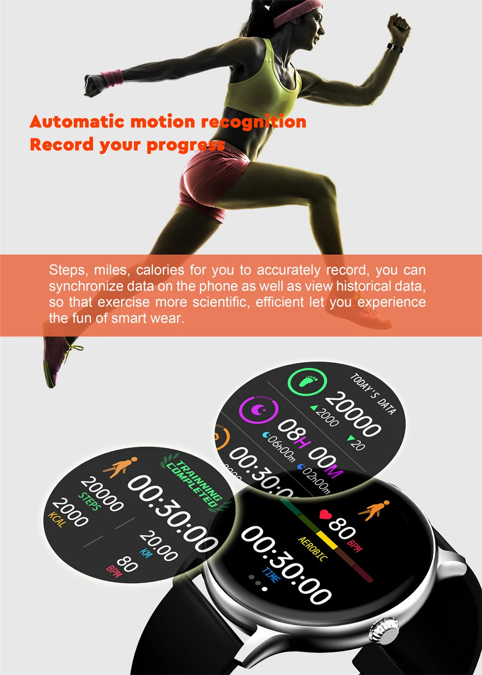 LIGE Women Smart band Watch Real-time Weather Forecast Activity Tracker Watches Heart Rate Monitor Sports Ladies Smart Watch Men