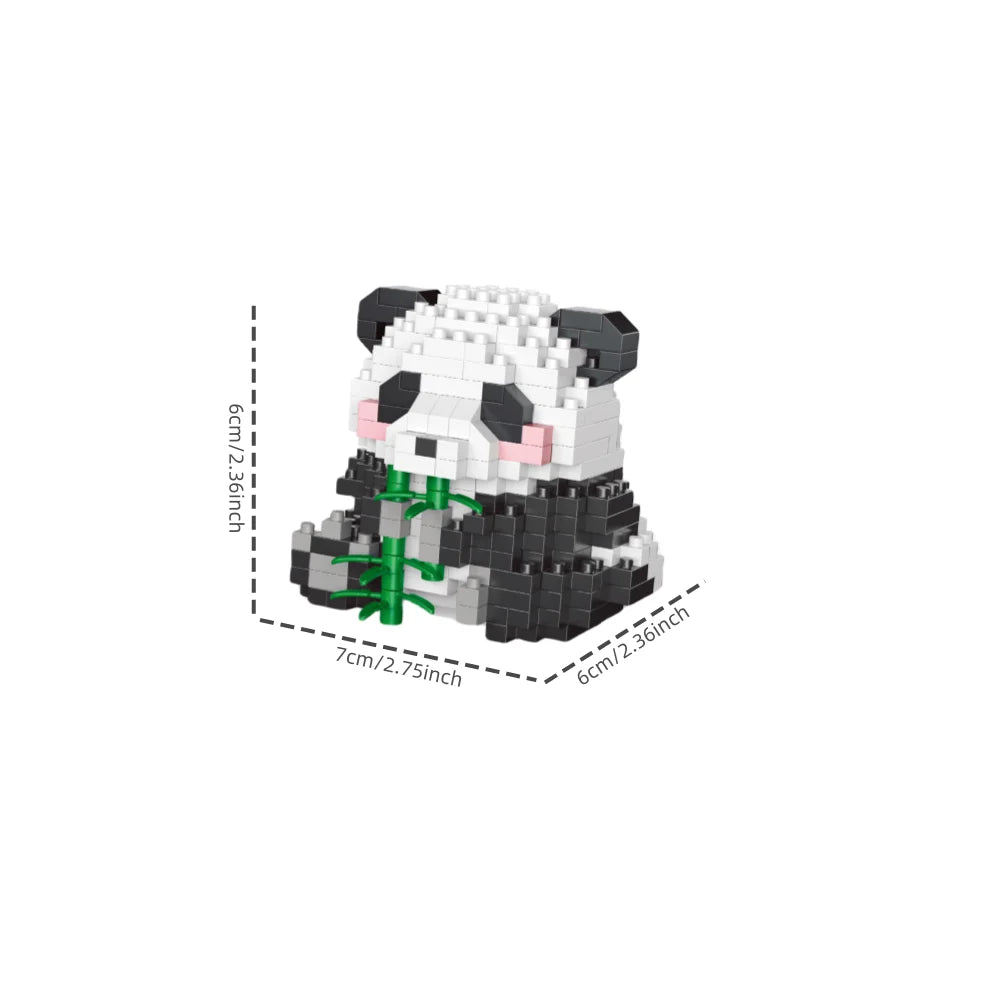 Knew Built Adorable Panda Micro Mini Building Blocks: Five Lovable Shapes, with Charming Apple and Bamboo Perfect Playmate Toys