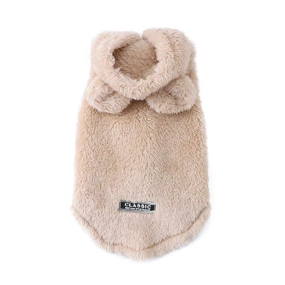 Winter Pet Sweater Coat Cute Ear Soft Hoddie Kitten Clothes Cozy Fleece Costume For Small Dogs Cats Sphynx Cat Yorkshire Outfits