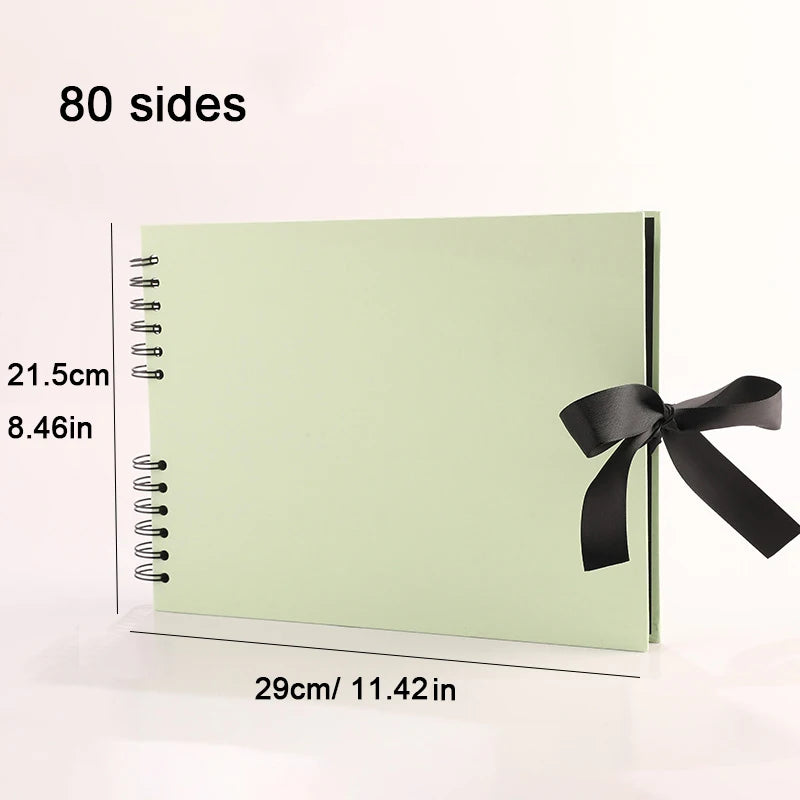 ZK20 80 Sides Black Memory Books DIY Craft Photo Albums Scrapbook Cover Kraft Album For Wedding Anniversary Gifts Memory Books