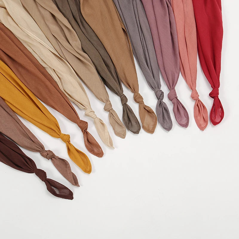 Fashion Modal Hijab Rayon Cotton Shawls Muslim Hijabs For Women Plain Scarf Big Size Headscarf Islamic Turban Headband 190*85cm