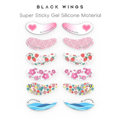 Blackwings 6 pairs of silicone eye patches are suitable for dark circles and puffy, reusable female cooling gel eye mask.
