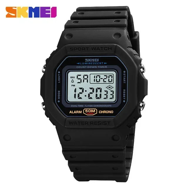 SKMEI 1628 Luxury Digital Men Watches Sports Waterproof Electronic Mens Wristwatches Military Back Light Clock 1988 Reloj Hombre