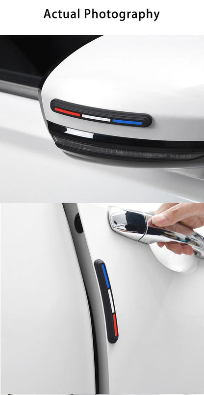 4pcs Car Rearview Mirror Door Protector Guard Edge Protector Buffer Trim Molding Protection Strip Car Auto Scratch Protector Bar