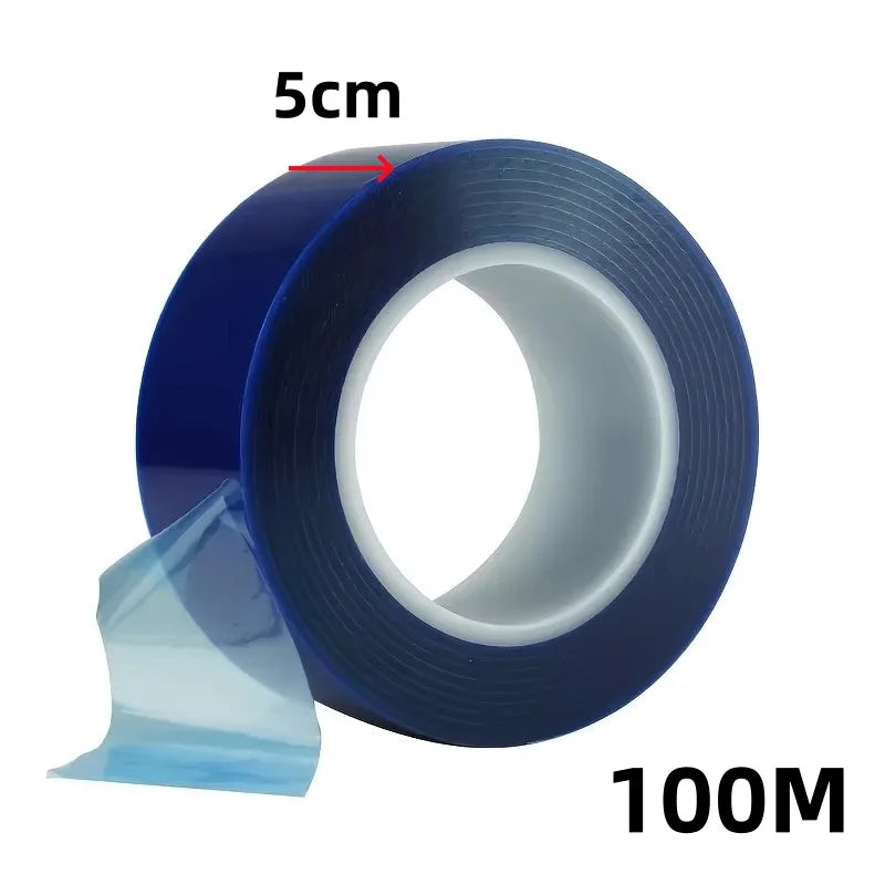 1pc Blue PE Wheel Rim Protector Film No-Residue Adhesive Aluminum Alloy Door & Window Self-Adhesive Tape Car Repair Patch Tool