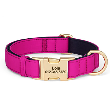8 Colors Nylon Dog Collar Personalized Dog Collars Colorful Custom Pet ID Collars Necklace Breathable for Small Medium Dogs Pug