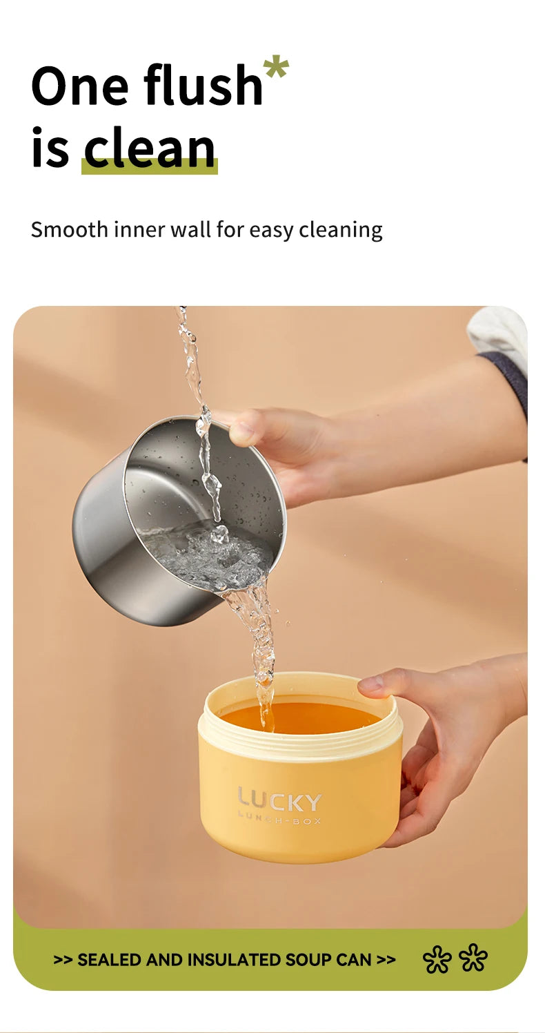 WORTHBUY Portable Sealed Thermal Lunch Box For Kids Stackable Microwave 304 Stainless Steel Bento Box Insulated Food Container