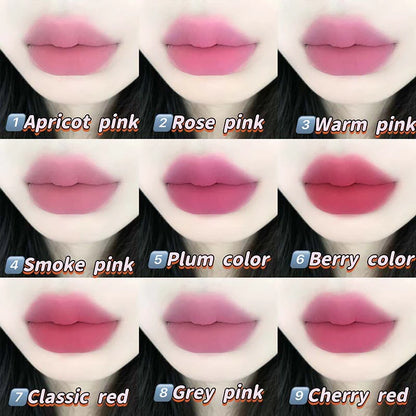 Cappuvini 9 Colors Velvet Lip Mousse - Matte & Natural Finish, Long-Lasting Non-Drying, Cute Bear Design for Youthful Look,