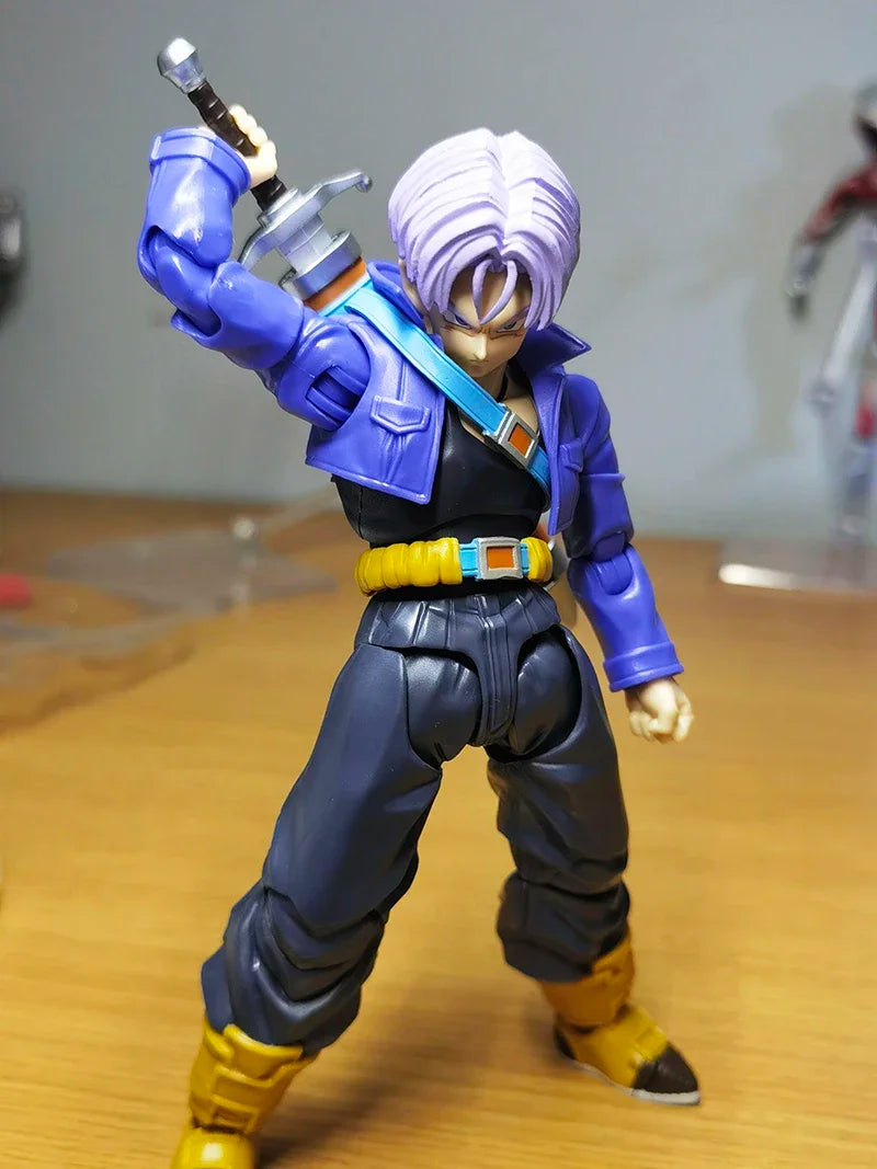 Anime Dragon Ball Z Figures Shf Super Saiyan Trunks Action Figure Collection Model 15cm Future Boy Torankusu Movable Toys Gifts