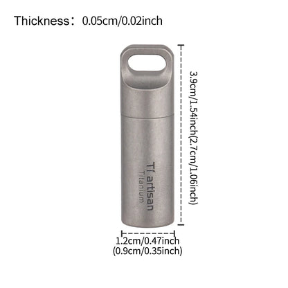 Tiartisan Pure Titanium Sealed Mini Pill Box  Outdoor Travel Waterproof Small Tool Parts Container Multi-Purpose EDC Tool