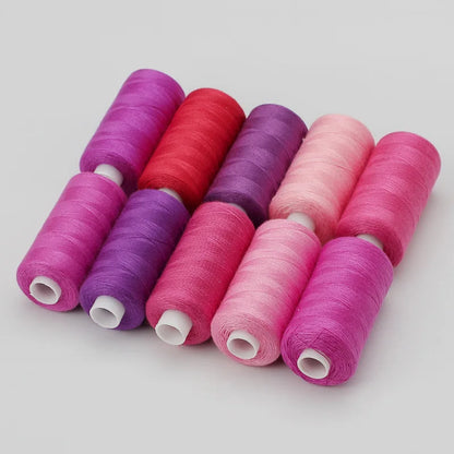 1 Set OF 10 Rolls Polyester 402 Sewing Thread For Manual and Mechanical Use, 400 Yards, DIY