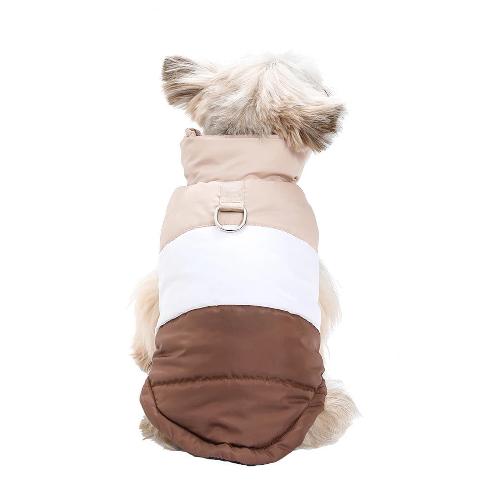 Dog Clothes For Autumn Winter Warm Pets Jacket With D-ring Outdoor Waterproof Puppy Vest Coat For Small Medium Dogs Yorkshire