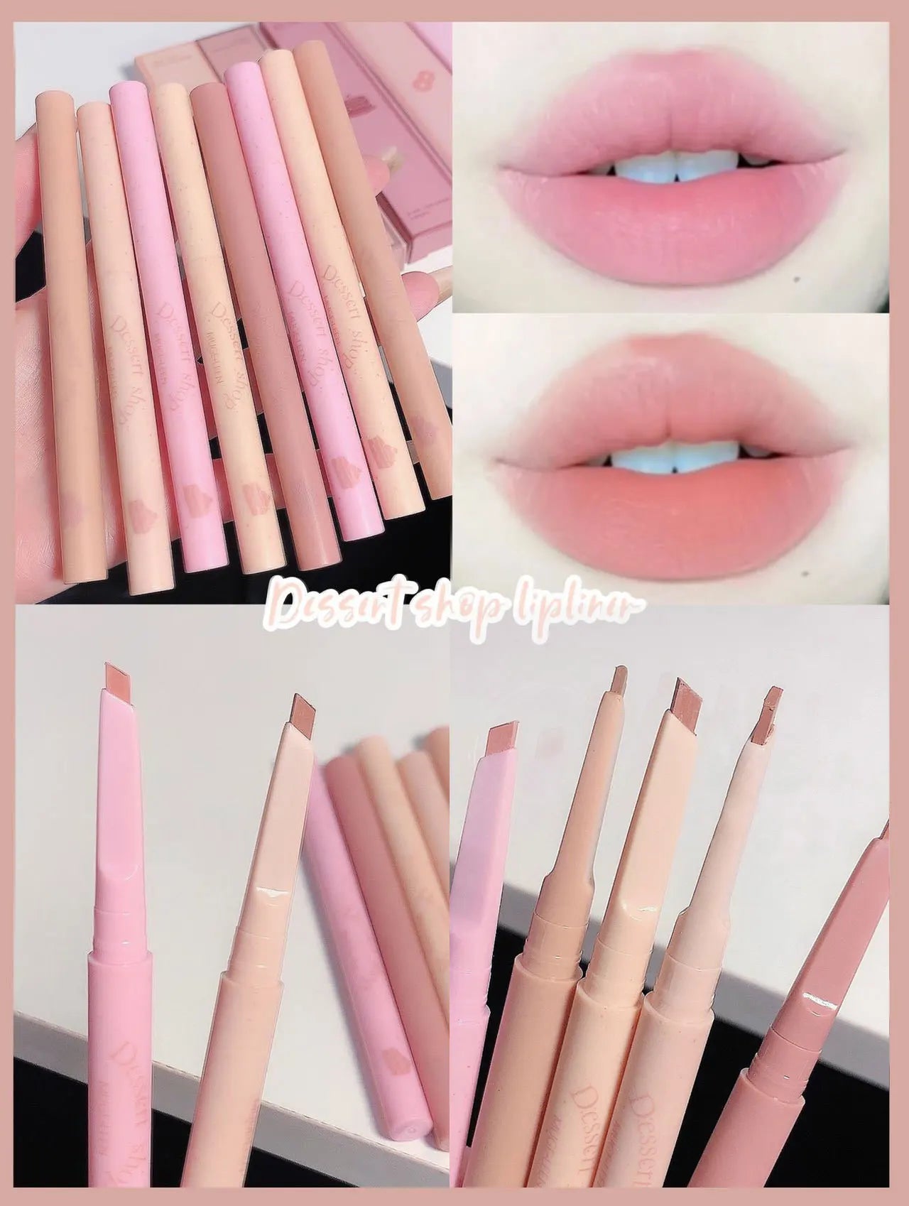 MUGE LEEN Dessert Lip Liner automatically swivel waterproof, long-laswet n wild Perfect Pout Gel Lip Liner | Comes Naturally