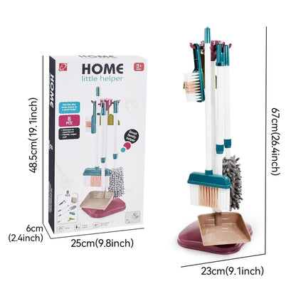 Pretend Play Cleaning Set and Sanitation Simulation Broom Vacuum Cleaner Tool Toy for Boys Girls Children's Cleaning Tool Toys