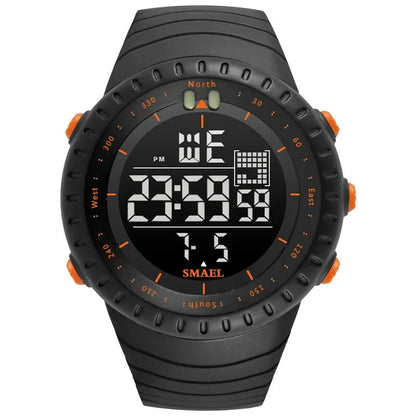 SMAEL Brand Men Electronics Watch Outdoor Sports Waterproof Big Dial Digital LED Alarm Digital-watch 1237 Sport Watch