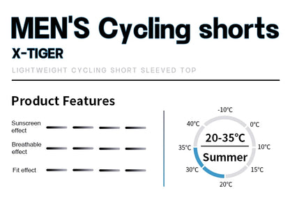 X-TIGER  Cycling Shorts Men Double Arrow Cushion Pad MTB Road Anti Slip Bike Shorts 7 Hours Ride Breathable Lycra Shorts