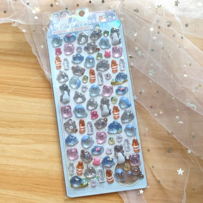 4-Piece Kids' Cartoon Cute Soft Ghost 3D Stickers - Adorable 3D Decor Decals for Phones, Notebooks(Anime Worlds Store)