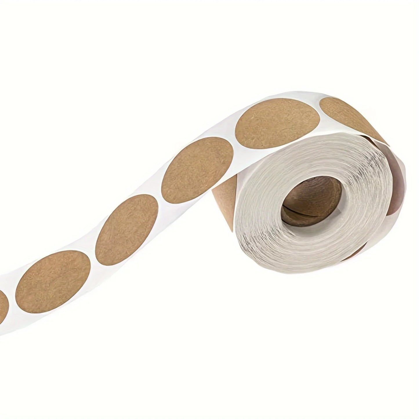 500 pcs / 1 Roll, Kraft Round Self-Adhesive Label Paper Items Classification Name Stickers Personalized Labels