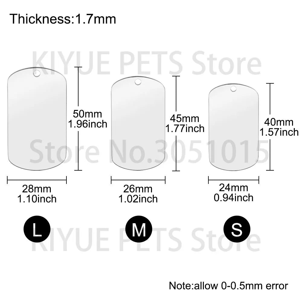 10 Pcs Blank ID Tag Stainless Steel Military  Name Plate Keychain For DIY Accessories Custom Logo Name Women Men Keychain Ring