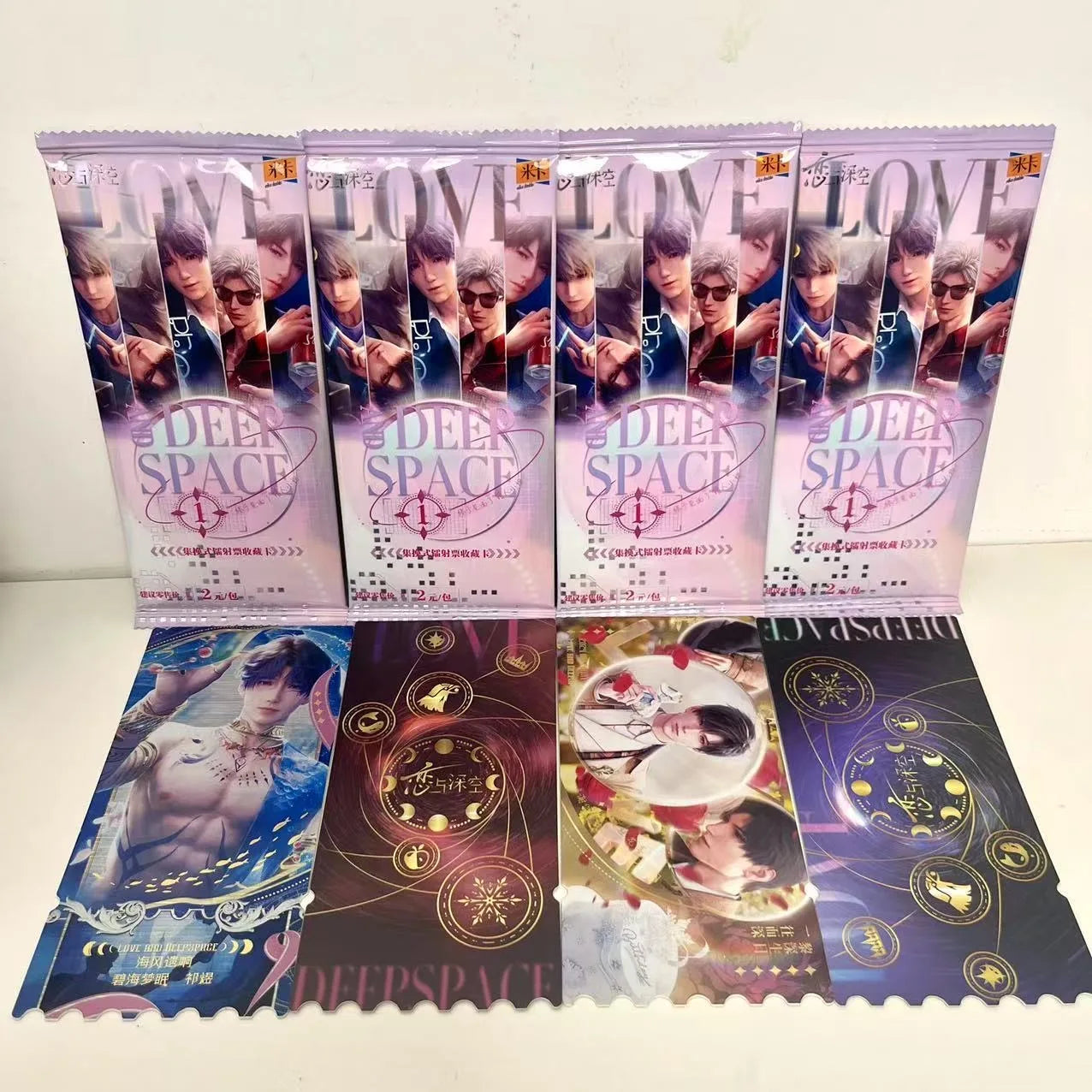 1 Bag Game Love And Deepspace Holographic Laser Ticket Stubs Caleb Sylus Zayne Xavier Characters Art Bookmark
