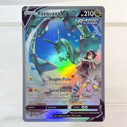 PKM Holographic High Quality Proxy Card Rayquaza Pikachu Rotom Slowking Collectibles Game Collection Anime Cards