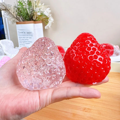Strawberry Squishy Fidget Toy Slow Rebound Stress Relief Toy Cute Fruit Squeeze Toy Gift Perfect Desk Decoration for Kids Adults