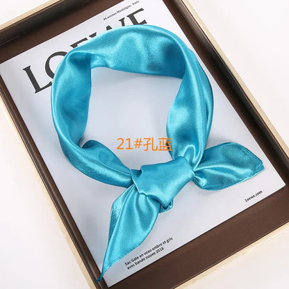 New Solid 60x60cm Square Scarf Single Imitation Silk Bright Light And Satin Performance Scarves Party Gift