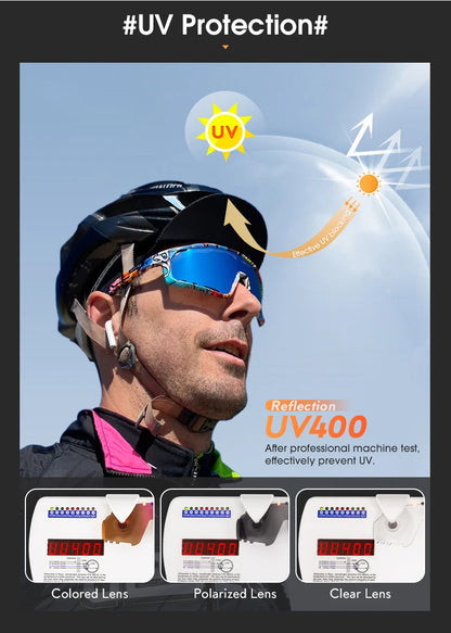 Kapvoe Cycling Glasses MTB Riding Running Sunglasses UV400 Skiing Fishing Climbing Goggles Man Woman Bike Bicycle Eyewear